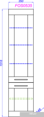 Aqwella Шкаф-пенал Foster FOS0535DS