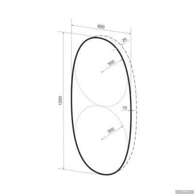 Wellsee Зеркало с фоновой LED-подсветкой 7 Rays' Spectrum 172201560, 60 х 120 см (с сенсором и регул