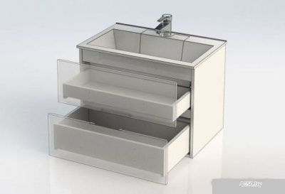 Aquanet Тумба Алвита 70 с умывальником Фортуна 70 (серый антрацит)