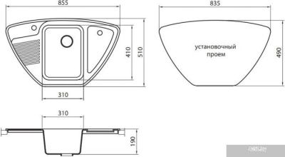 Кухонная мойка Granicom G008 (серебристый)