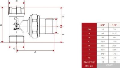 Запорная арматура ITAP Угловой запорный клапан 397 3/8