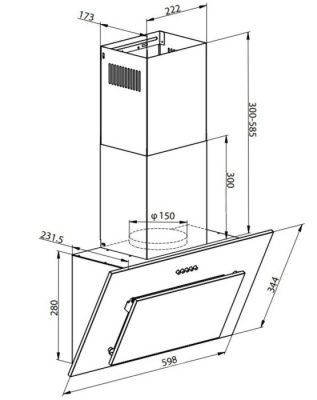 Кухонная вытяжка Weissgauff Yota 600 PB BL