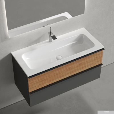 Sancos Тумба под умывальник Delta DL100GR (дуб красный/графит)