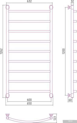 Полотенцесушитель Сунержа Галант+ 1200x600 00-0200-1260