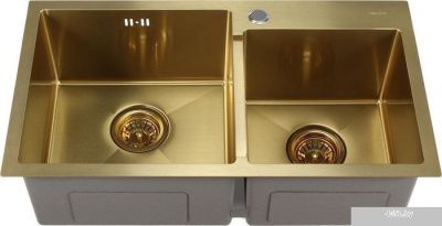 Кухонная мойка Melana ProfLine S7240HG (сатин золотой, глубина 22 см, сталь 3 мм)