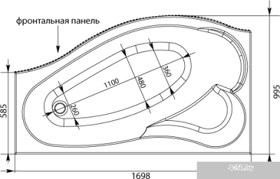Ванна Aquanet Palma 170x100 L