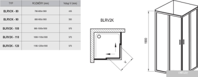Душевой уголок Ravak Blix BLRV2K 80x80 (серебристый/прозрачное)