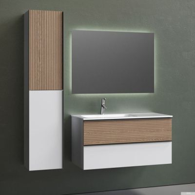 Sancos Шкаф-пенал Delta PDL35W (дуб светлый/графит)