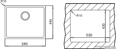 Кухонная мойка TEKA Linea 500/400 Top (без клапана-автомата)