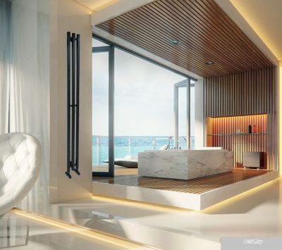 Полотенцесушитель Ростела Слим 1/2 3 перекладины 12x150 см (черный)