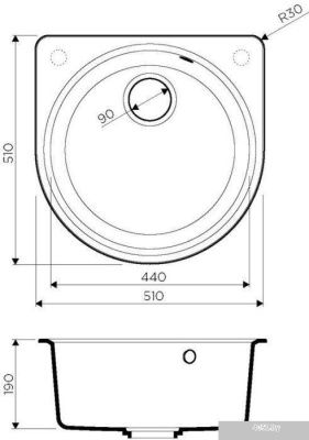 Кухонная мойка Omoikiri Akegata 51-PA