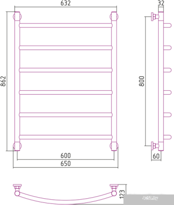 Полотенцесушитель Сунержа Галант+ 800x600 00-0200-8060