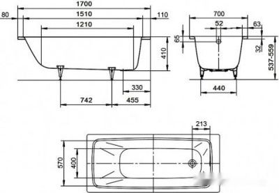 Ванна Kaldewei Cayono 170x70 274900013001