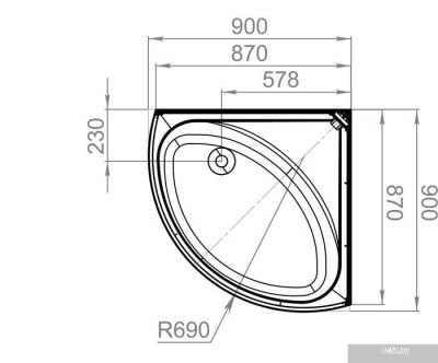 Domani-Spa Simple 110 High (белый/прозрачное стекло)