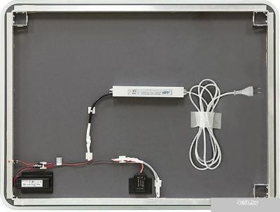 Алмаз-Люкс Зеркало с подсветкой и часами ЗП-65 80х60