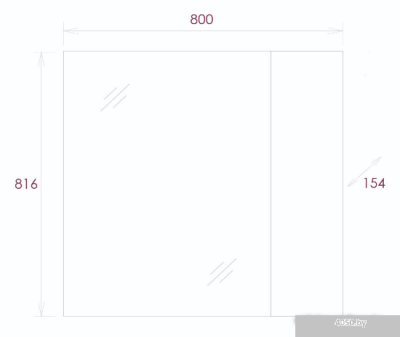 Onika Шкаф с зеркалом Алеста 80.00 R 208095