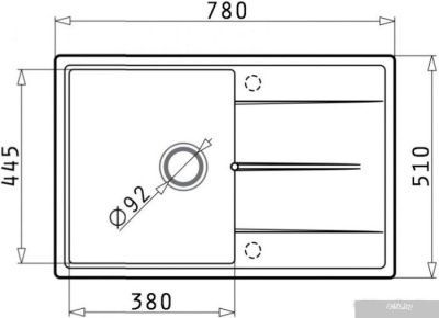 Кухонная мойка Pyramis Alinia 1B 1D (78x51, жасмин)
