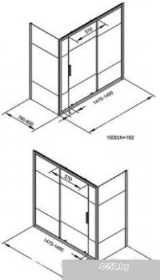 Aquanet Practic AE10-F-80H150U-CP (прозрачное стекло)