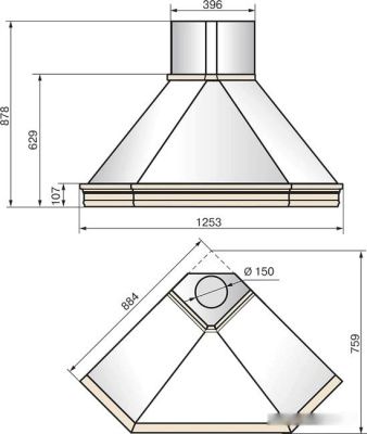 Кухонная вытяжка Elikor Форест 90П-650-П3Д (бежевый/дуб неокрашенный)