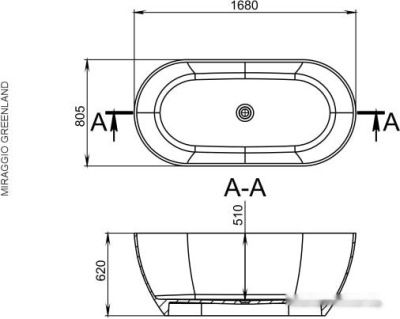 Ванна Miraggio Greenland 169x80.5