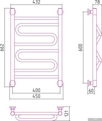Полотенцесушитель Сунержа Элегия+ 600x400 00-0205-6040