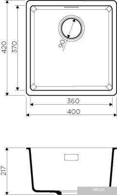 Кухонная мойка Omoikiri Kata 40-U SA