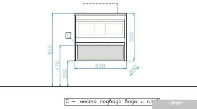 Style Line Тумба под умывальник Монако 60 (подвесная)