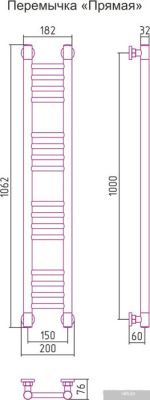 Полотенцесушитель Сунержа Богема+ 1000x150 00-0220-1015