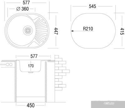 Кухонная мойка Ukinox FAP577.447-T6K 1R