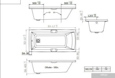 Triton Алекса 160x75 (с каркасом, сифоном, экраном)