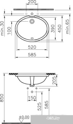 Умывальник Vitra Arkitekt 58.5x45 (6069B003-0012)