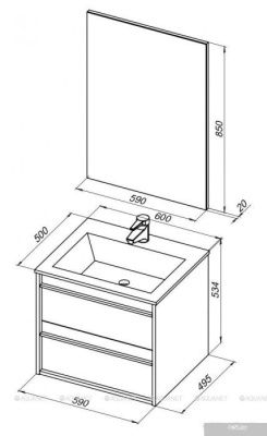 Aquanet Комплект мебели для ванной Lino 60 271951
