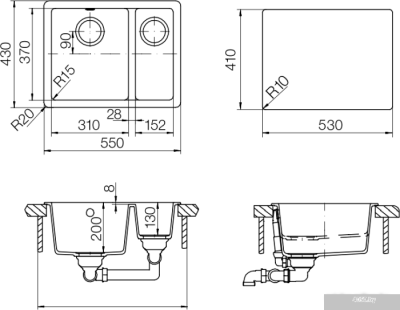 Кухонная мойка Schock Quadro 60 Plus Colorado [700526]