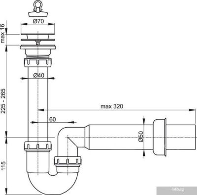 Сифон Alcaplast A800 DN50