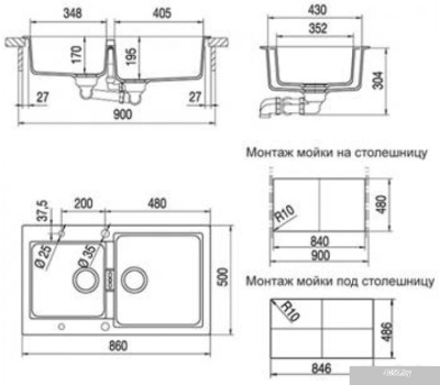 Кухонная мойка Schock Primus 90 (неро) [700395]