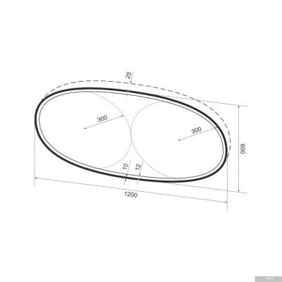 Wellsee Зеркало с фронтальной LED-подсветкой 7 Rays' Spectrum 172202060, 120 x 60 см (с сенсором и р