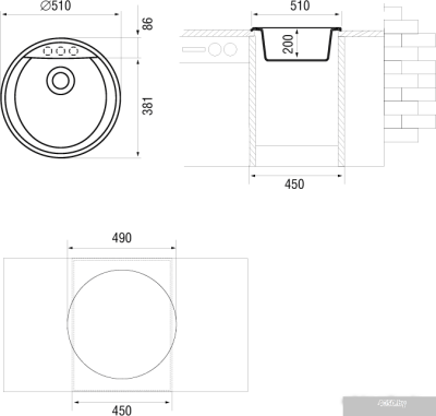Кухонная мойка Longran Amanda AMG510 (colorado/08)
