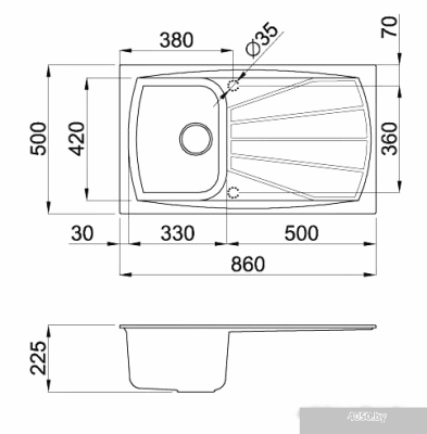 Кухонная мойка Elleci Living 400 Bianco Antico 62