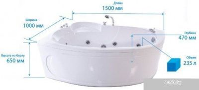 Triton Николь 160x100 L Базовая Flat (с гидромассажем)