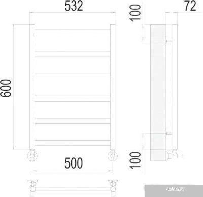 Полотенцесушитель TERMINUS Аврора П6 500x600 нп