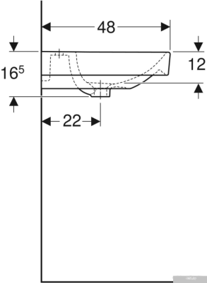 Умывальник Geberit Smyle Square 120 500.223.01.1
