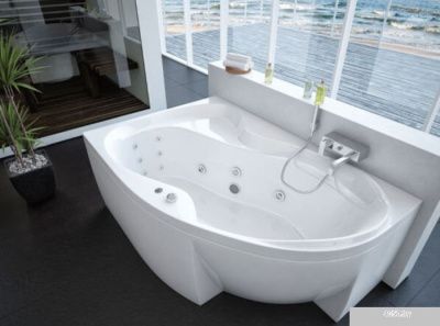 Ванна Aquatek Вега 170x105 без гидромассажа (левая, с экраном)