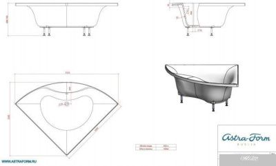 Ванна Astra-Form Виена 150x150