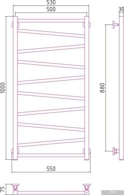 Полотенцесушитель Сунержа Сирокко 1000x500 31-0253-1050