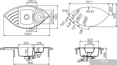 Кухонная мойка Schock Focus 90C (C-150) Bronze [700005]