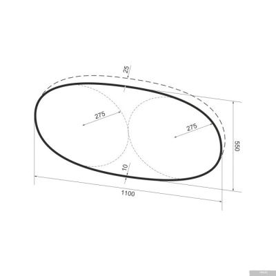 Wellsee Зеркало с фоновой LED-подсветкой 7 Rays' Spectrum 172201940, 110 x 55 см (с сенсором и регул
