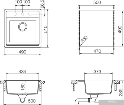 Кухонная мойка Schock Nemo 50 (N-100 S) Onyx [700336]