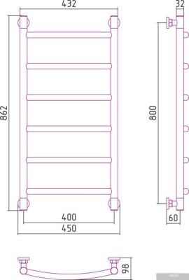 Полотенцесушитель Сунержа Галант+ 800x400 30-0200-8040