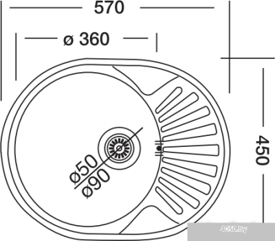 Кухонная мойка Kromevye Rondo EC 157 D