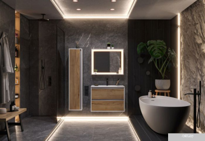 ЗОВ Тумба с умывальником Парма 60 P60LWP0MHMC1A-OL60 (белый/галифакс)